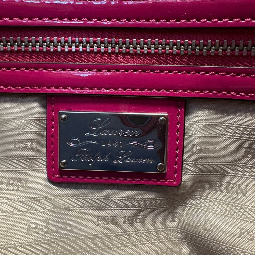 Lauren Ralph Lauren pink patent handbag. NWT!! - Picture 10 of 14
